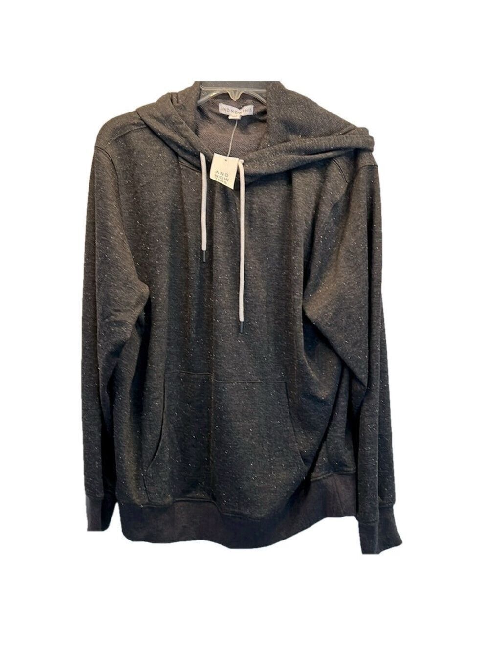 AND NOW THIS Sweatshirt, NWT, Women Size M, PTP 26”, L 26”, black w/White specs